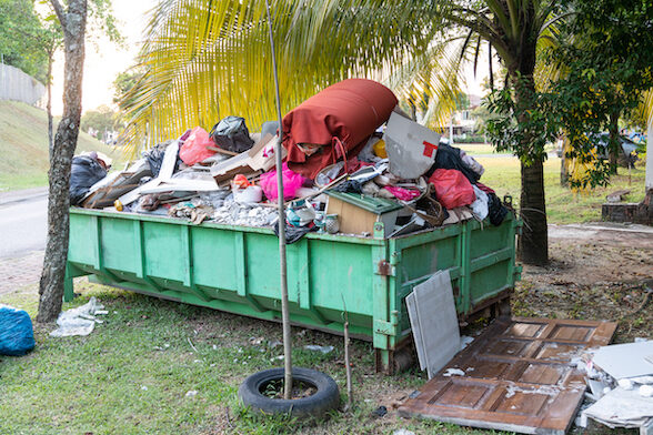 Dumpster filled during a home cleanout